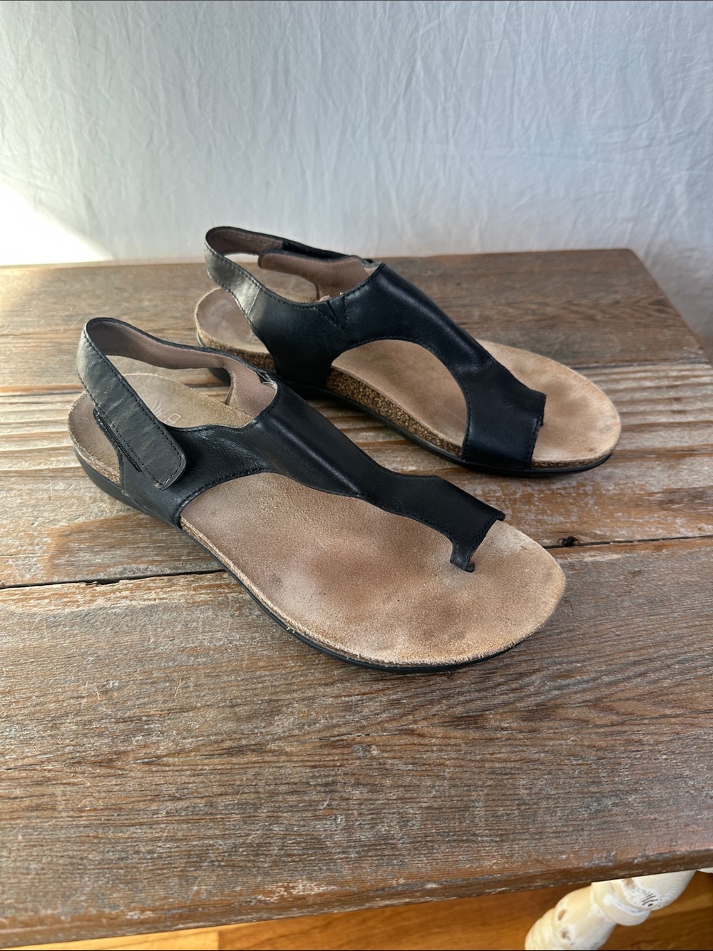 Dansko Black Leather Toe-Post Slingback Sandals